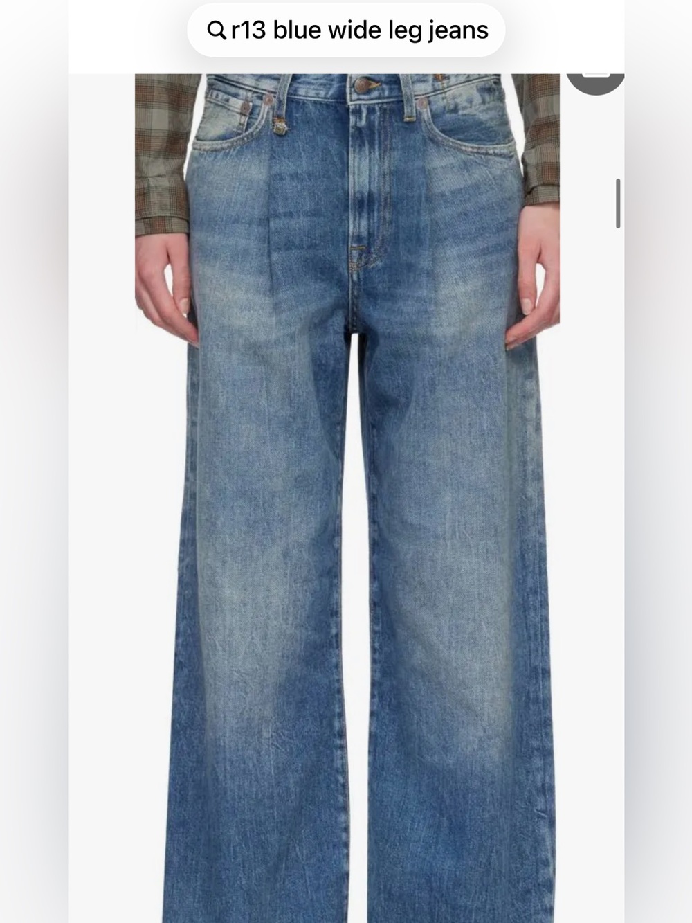 R13 Distressed Wide-Leg Jeans in Washed Blue 27